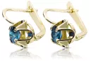 Des boucles d'oreilles Aigue-marine Or jaune 14 carats Artisanat vintage vec018y